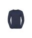 Russell Collection Mens Cotton Acrylic V Neck Sweatshirt (French Navy) - UTPC5749