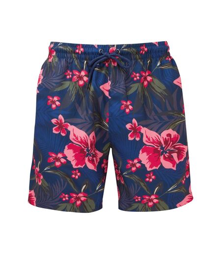 Short De Bain Motif/style Floral Homme Bleu Marine Rose Wombat