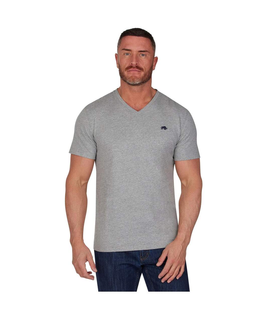 T-shirt homme gris chiné Raging Bull-1