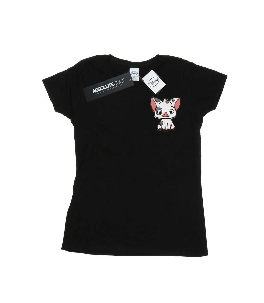 Disney Femme/Les femmes Moana Pua The Pig - T-shirt en coton imprimé poitrine (Noir) - UTBI33999-1