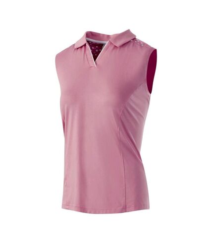 Polo golf femme rose/blanc Island Green