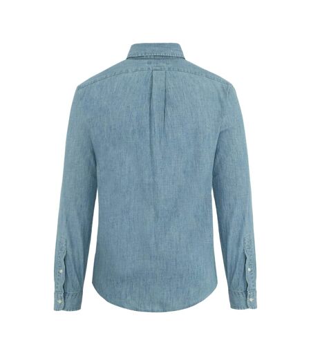 Mens Cotton Button Detail Shirt Chambray Ralph Lauren