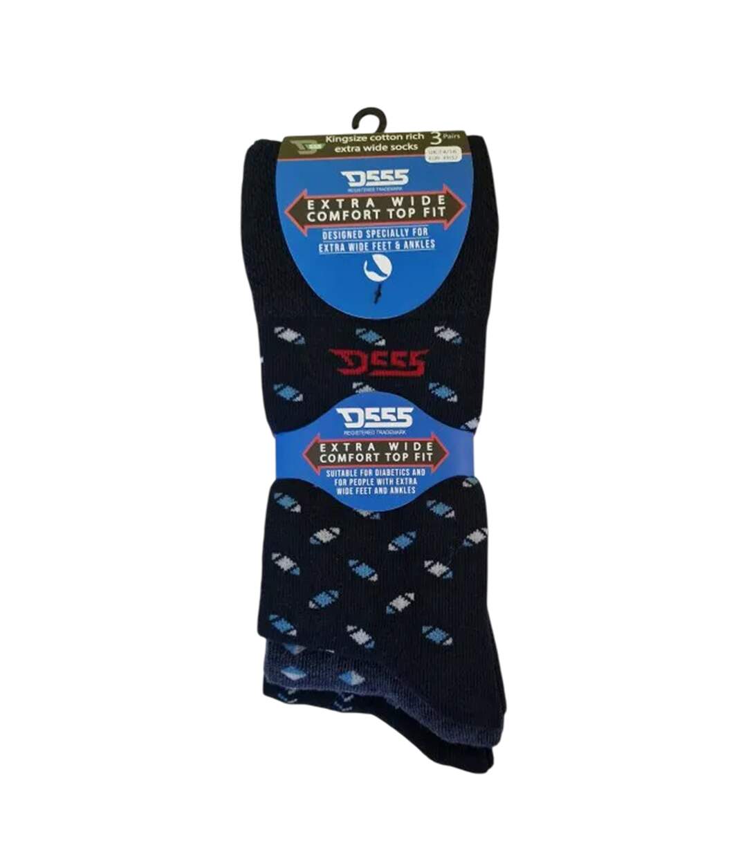 Lot De 3  Chaussettes Harold D555 Homme Bleu Marine Bleu Denim Duke-4