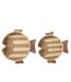 Lot de 2 Plateaux Déco Poissons 43cm Naturel & Blanc-2