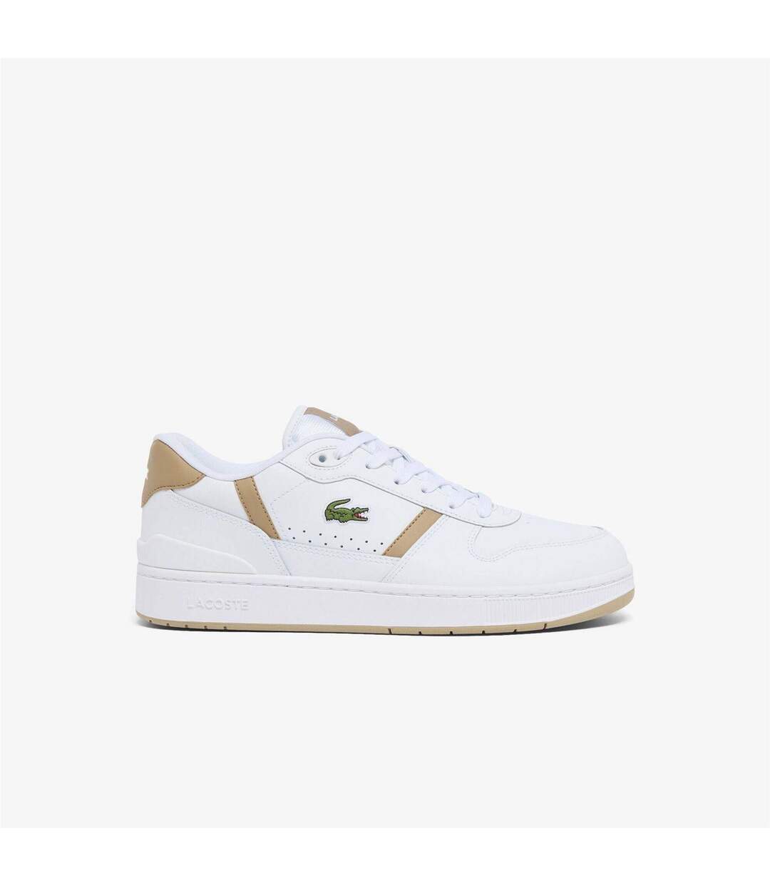 Baskets T-clip Homme Blanc Marron Lacoste-1