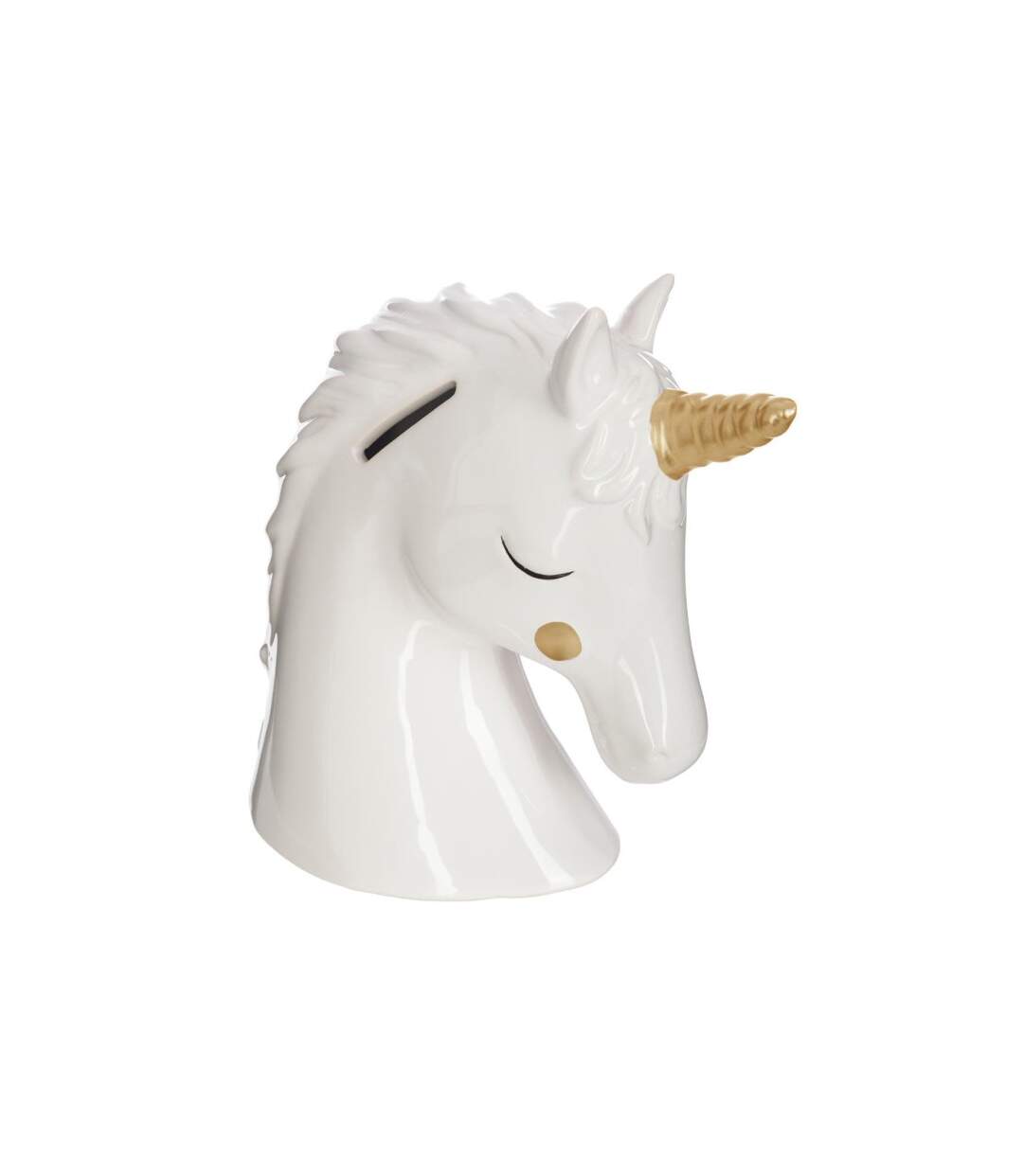 Tirelire Déco Licorne 18cm Blanc-1