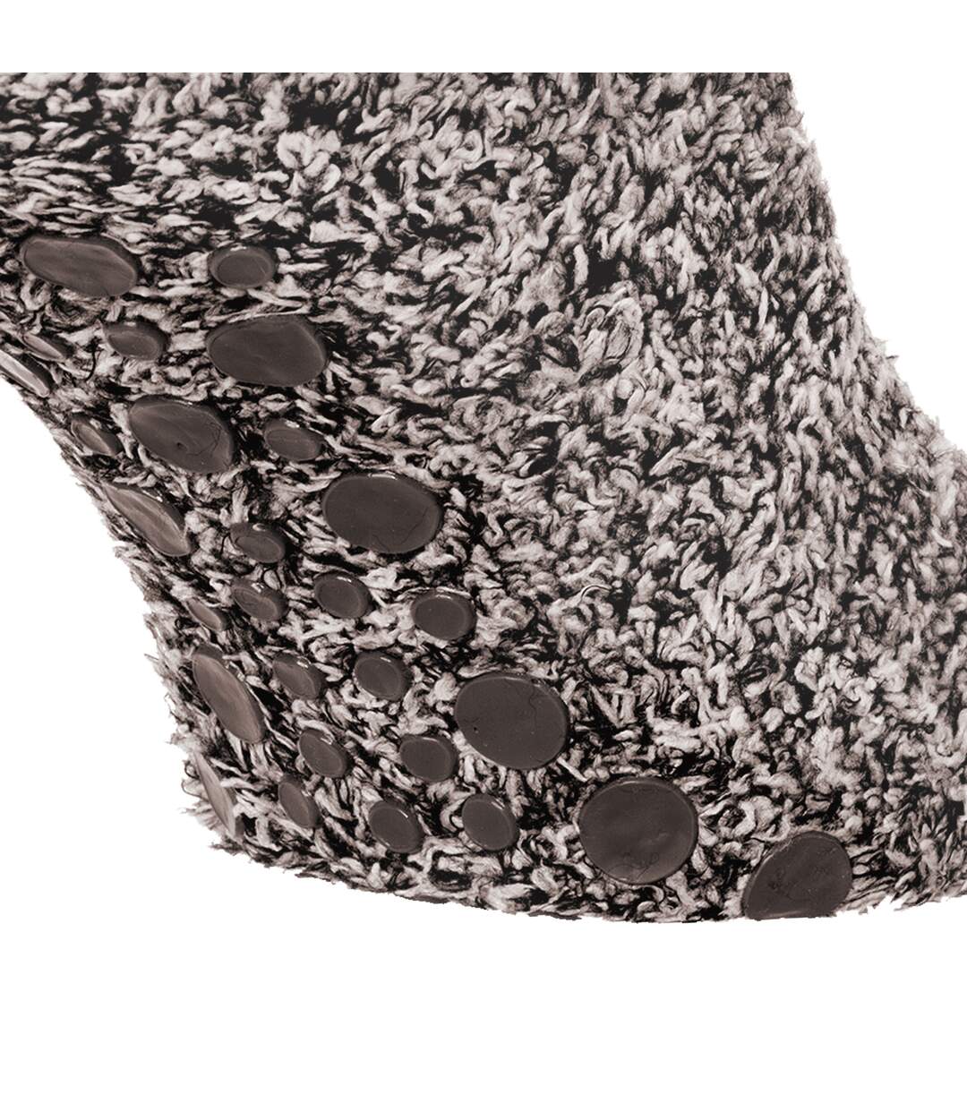 Mens warm slipper socks with rubber non slip grip brown Floso-4