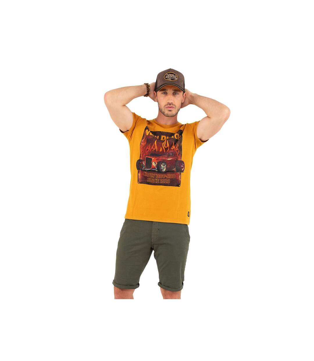 T-shirt col rond regular fit homme en coton Crazy Vondutch