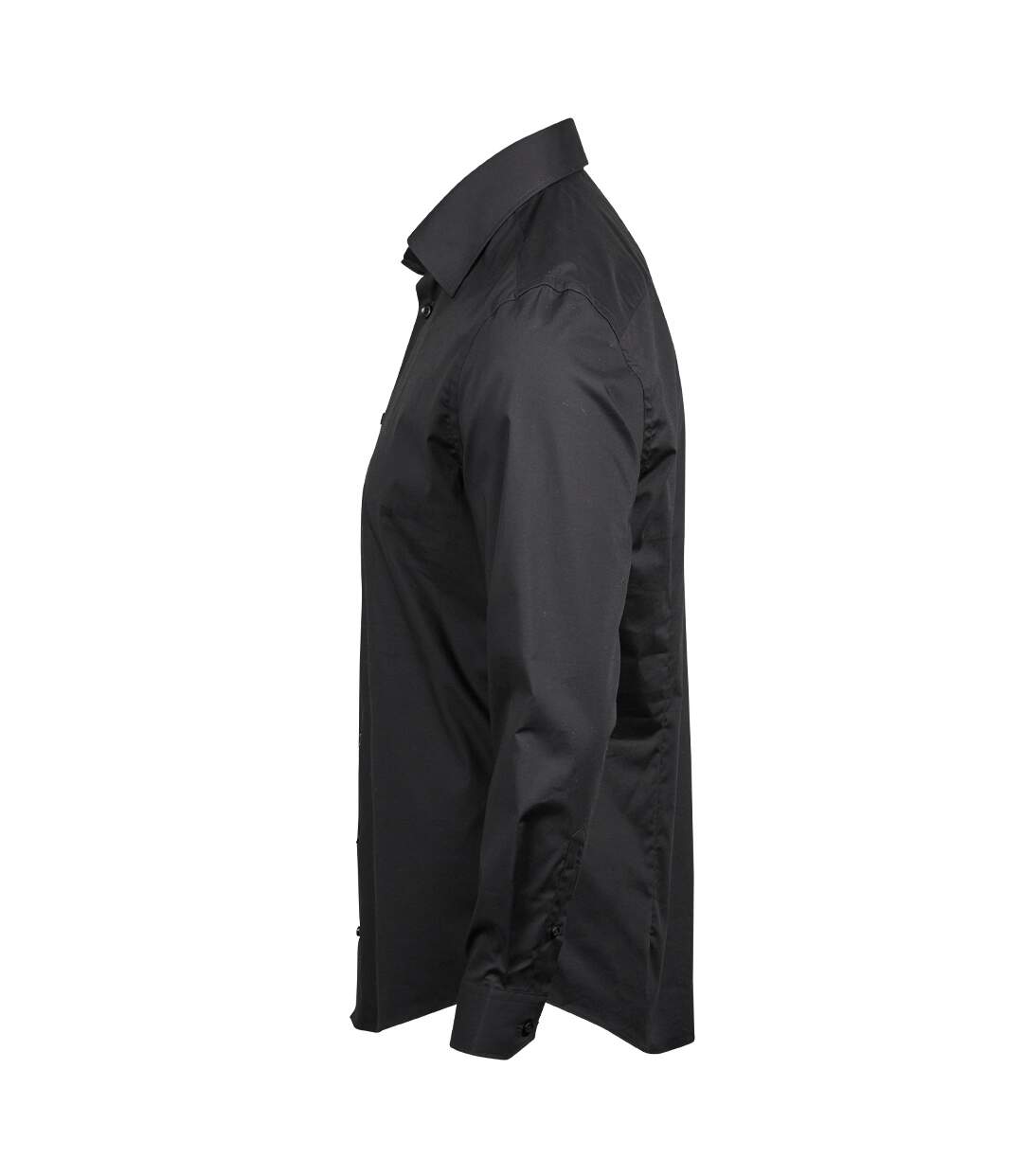 Tee Jays Mens Luxury Stretch Long-Sleeved Shirt (Black)