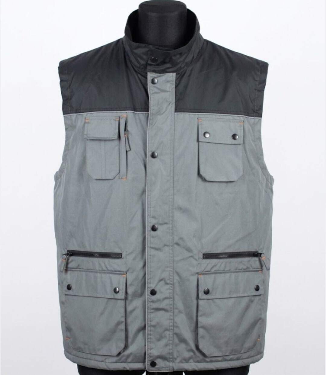 WORKER SH1034 IMPERMÉABLE — Gilet sans manches gris et noir : étanchéité totale et confort polaire-3