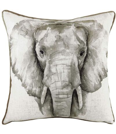 Evans Lichfield Safari Elephant Cushion Cover (White/Gray) (One Size)