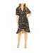 Robe Portefeuille Motif/style Floral Femme Noir Mela London-1