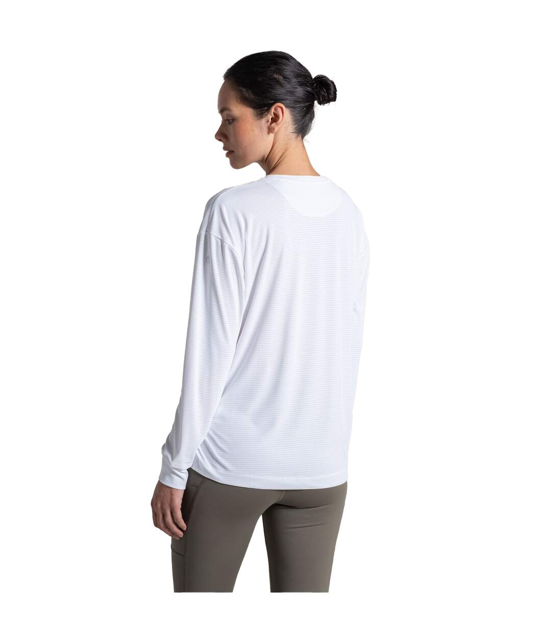 T-shirt Manches Longues Motif/style Quadrillage Femme Blanc Craghoppers-3
