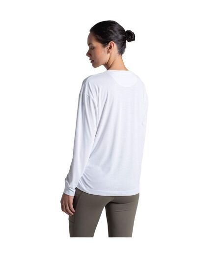 T-shirt Manches Longues Motif/style Quadrillage Femme Blanc Craghoppers