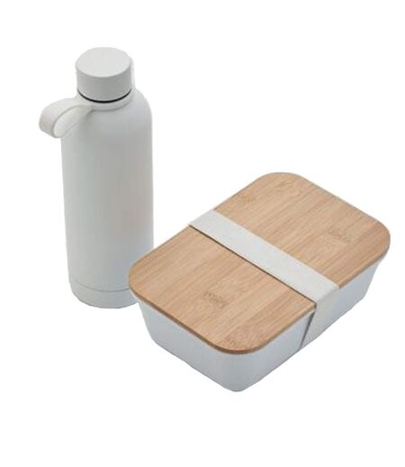 Emerald lunch box & bottle set one size white MidOcean