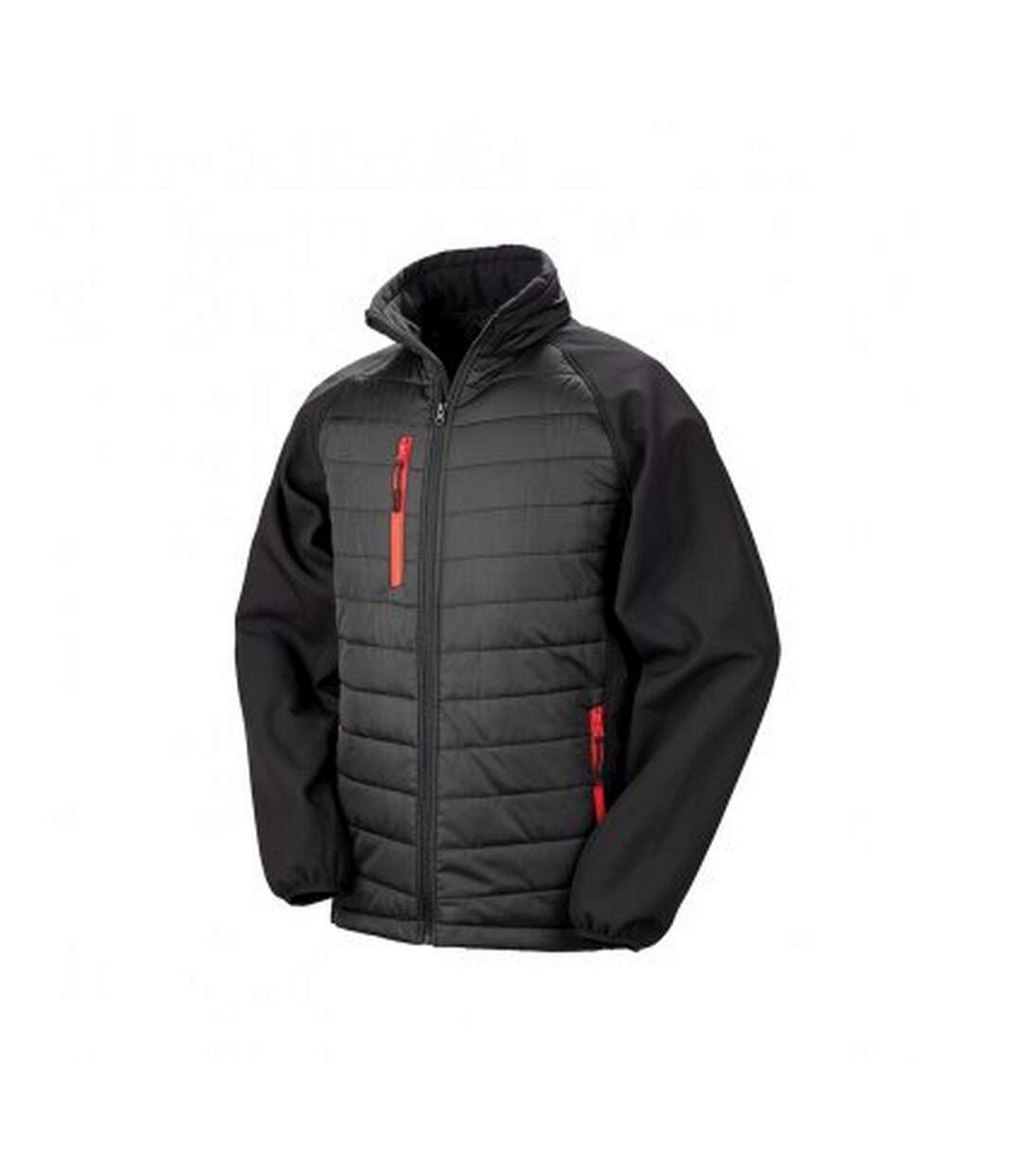 Result Mens Black Compass Padded Soft Shell Jacket (Black/Red)