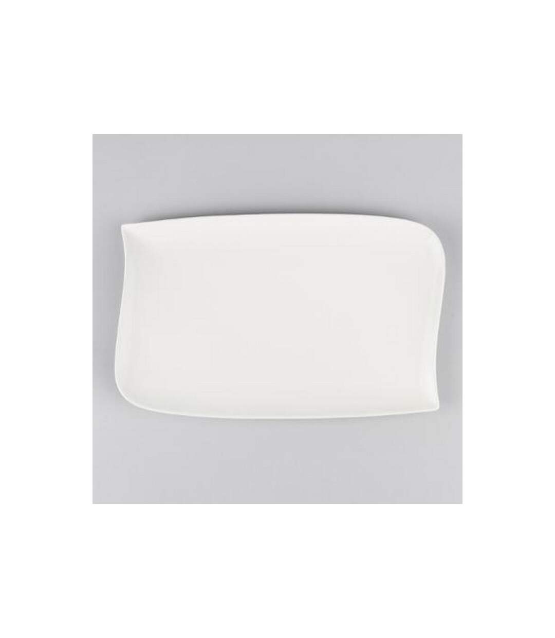 Lot de 6 Assiettes Plates Rectangulaire Vague  33cm Blanc-2