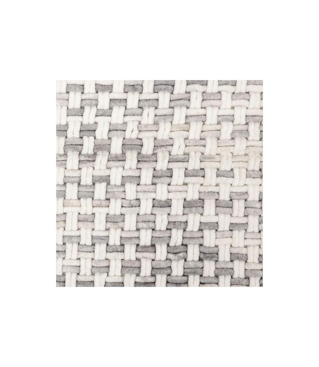 Tapis de Bain Tressé en Coton Dégradé 50x75cm Gris-3