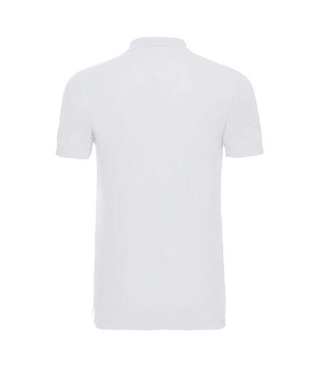 Russell Mens Stretch Short Sleeve Polo Shirt (White)