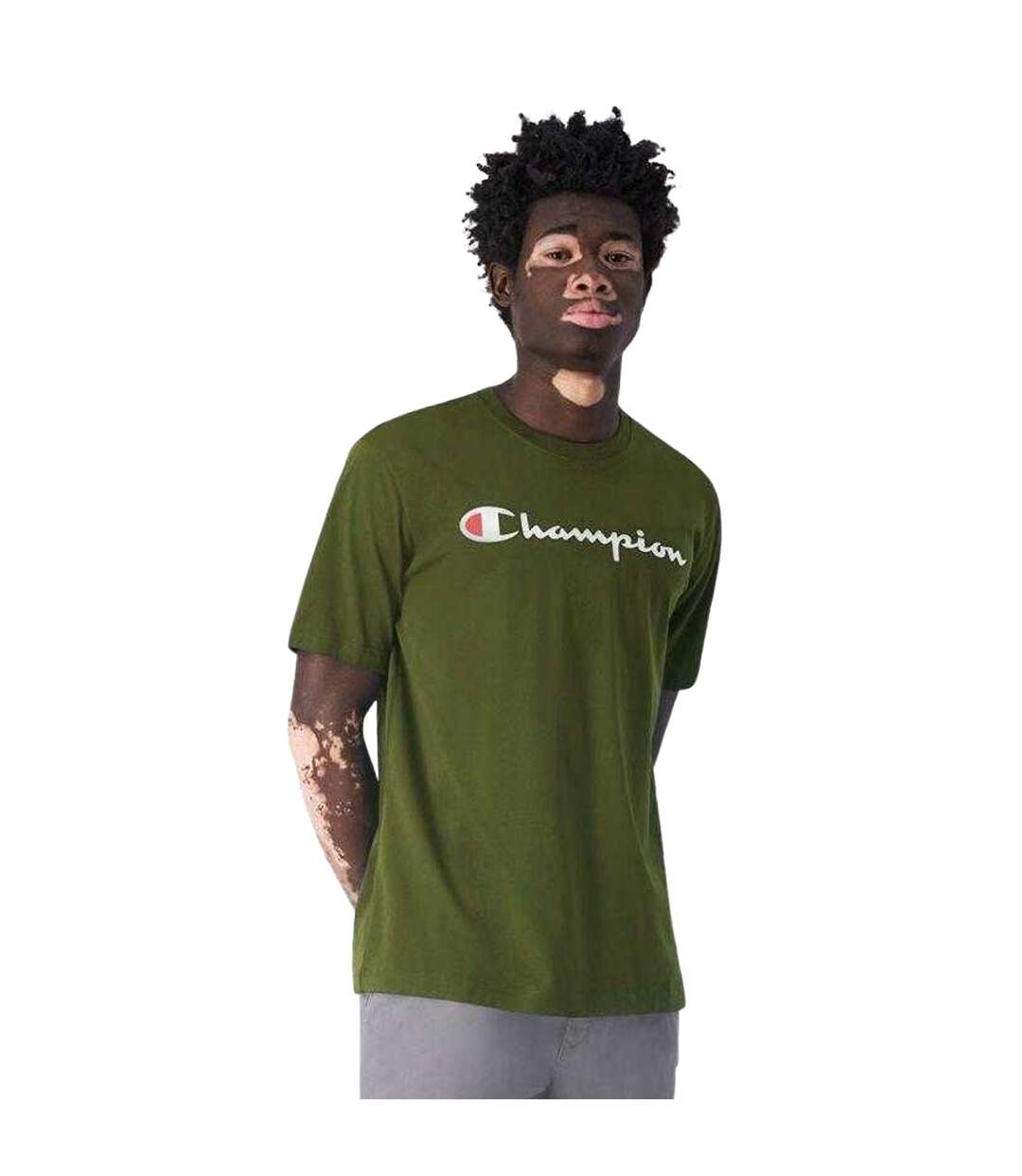 T-shirt Motif/style Logo Homme Vert Champion-1