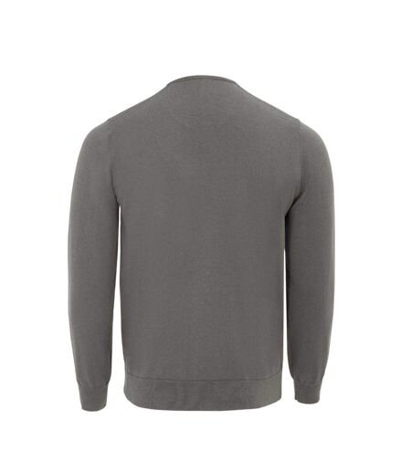 Mens Knitted V Neck Jumper Slate Giorgio