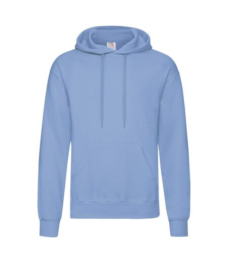 Mens Classic Hoodie Sky Blue Fruit Of The Loom