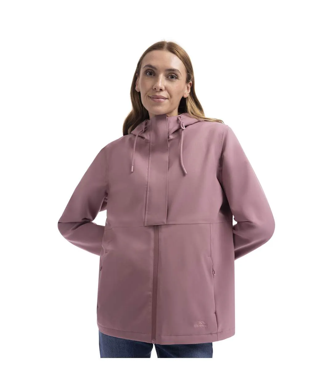 Veste Imperméable Unie À Capuche Jodie Femme Vieux Rose Trespass-2