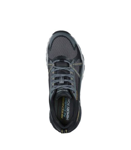Skechers Mens Max Protect Leather Sneakers (Black/Charcoal) - UTFS8675