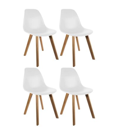 Chaise scandinave coque polypropylène (Lot de 4) Blanc