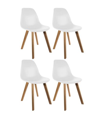 Chaise scandinave coque polypropylène (Lot de 4) Blanc