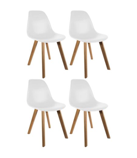 Chaise scandinave coque polypropylène (Lot de 4) Blanc