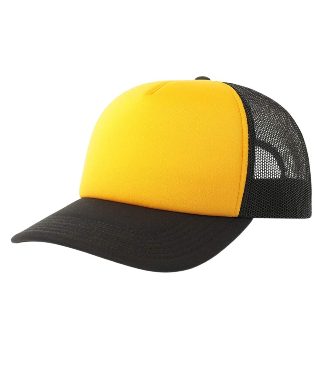 Casquette Trucker Motif/style 5 Panneaux Rapper-s Adulte Jaune Noir Atlantis-1