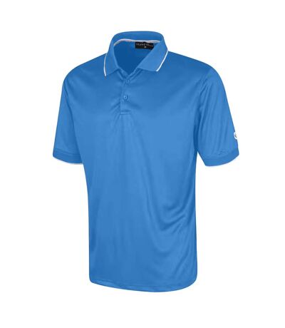 Mens performance polo shirt sky azure Island Green