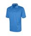 Mens performance polo shirt sky azure Island Green-1