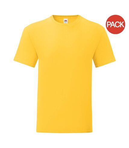 T-shirt iconic hommes jaune Fruit of the Loom