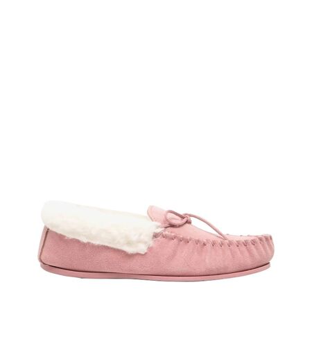Emily Chaussons Style Mocassins Femme Rose Mokkers
