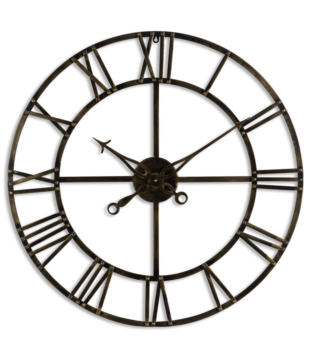 Skeleton clock 100 x 100 x 5cm brass Hill Interiors-2