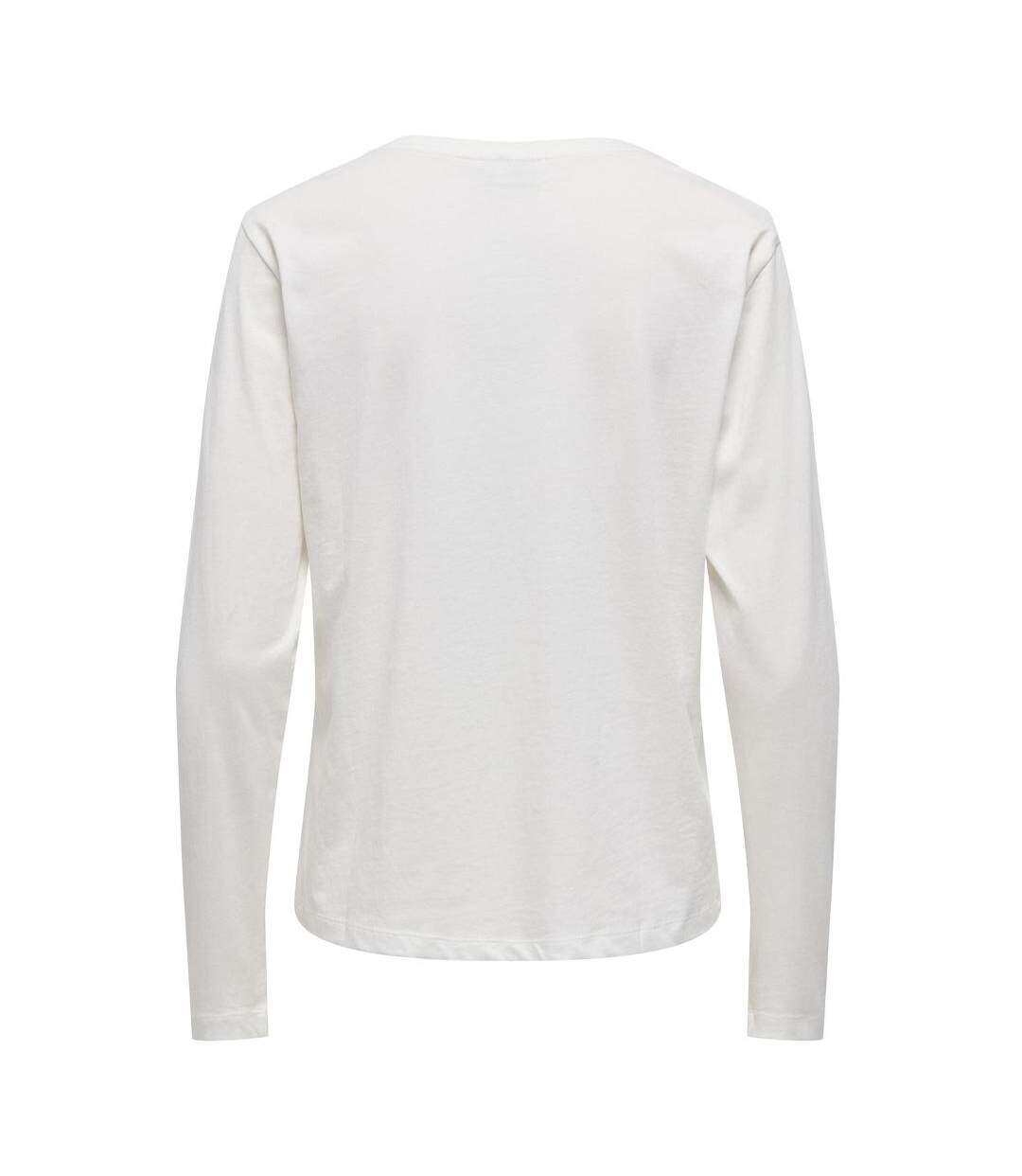 T-Shirt manches longues blanc femme jdy rex-2