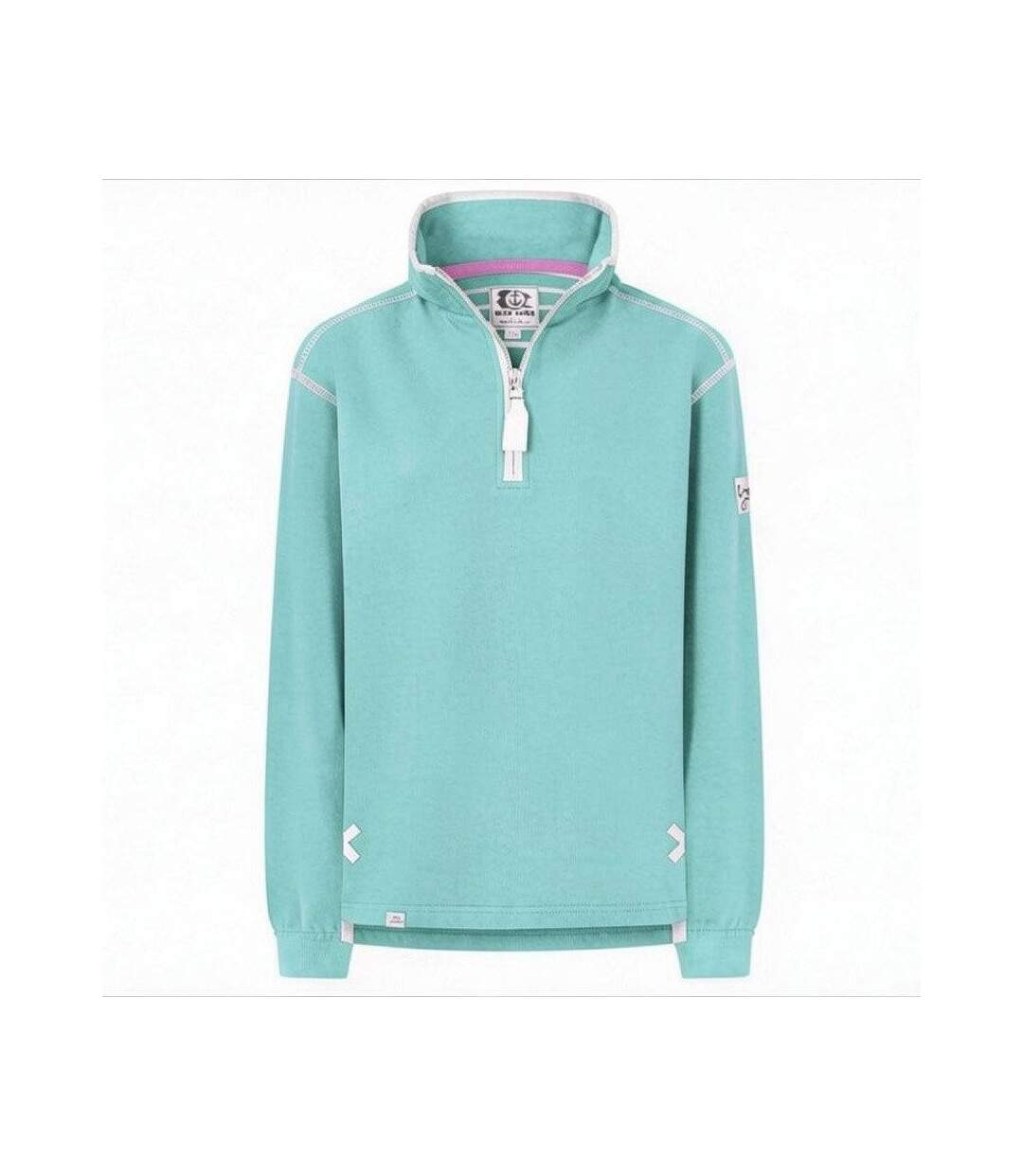 Womens/ladies Soft Touch Quarter Zip Sweatshirt Peppermint Lazy Jacks-1