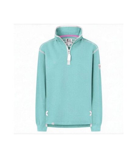 Womens/ladies Soft Touch Quarter Zip Sweatshirt Peppermint Lazy Jacks