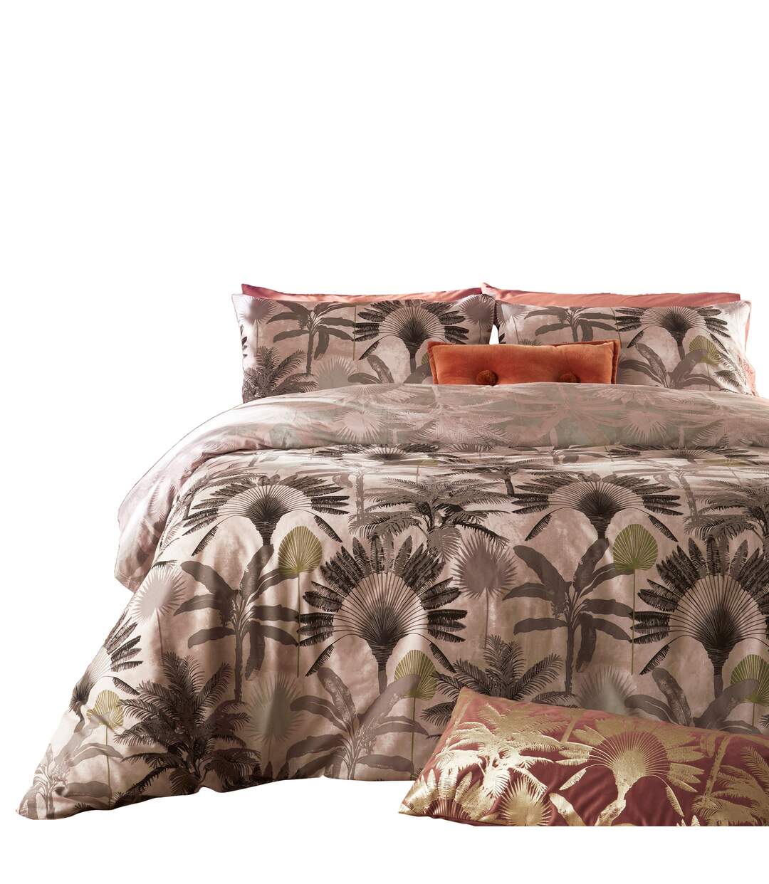 Malaysian palm duvet cover set blush Furn-1