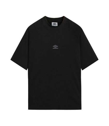 Mens washed crew neck boxy t-shirt black Umbro
