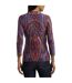 Womens/ladies All-over Print Ruched Wrap Top Fuchsia Multicoloured Ralph Lauren-2