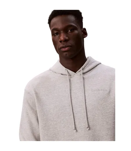 Sweat Motif/style Logo Homme Gris Chiné Calvin Klein