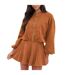 Womens/ladies Faux Suede Bubble Hem Jacket Brown I Saw It First-4