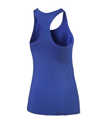 Womens/ladies Essential Performance Racerback Gym Tank Top Blue Puma