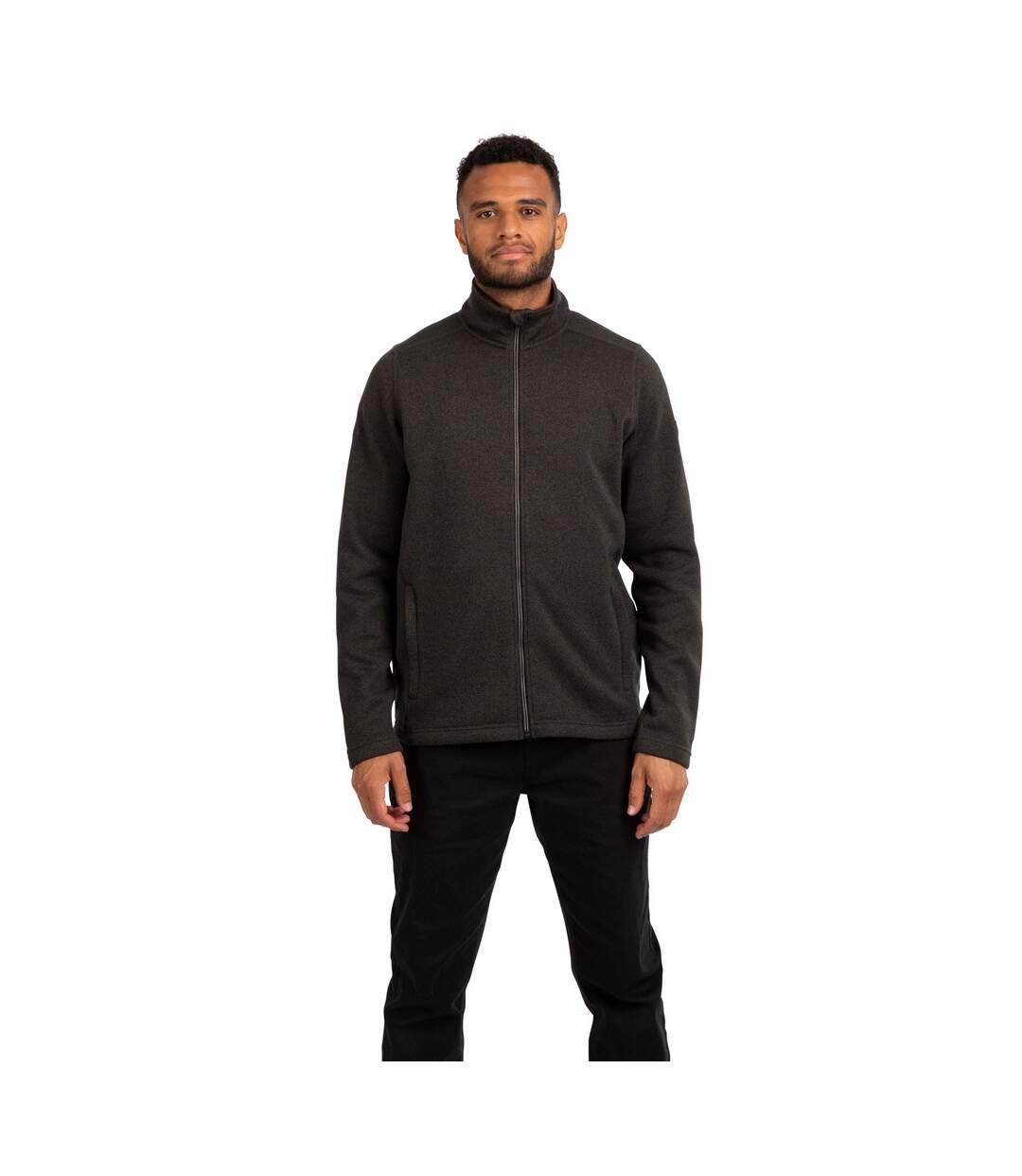 Mens Rundel Marl Fleece Jacket Dark Grey Trespass-1