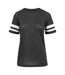 T-shirt Motif/style À Rayures Femme Noir Build Your Brand-2