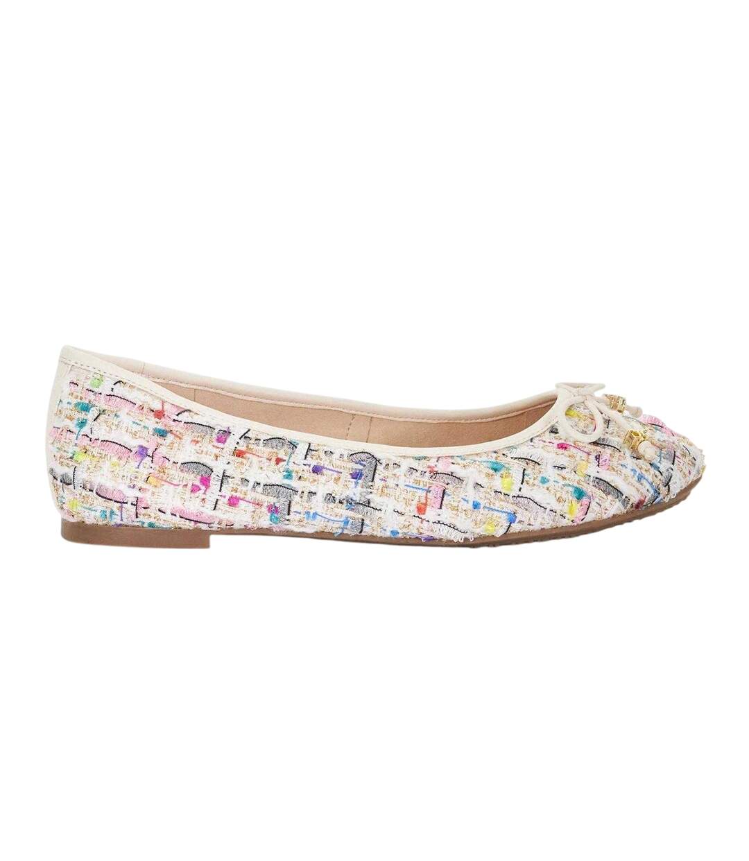Womens/ladies Lo Hallo Tweed Bow Detail Ballet Flats Multicoloured Dune London-3