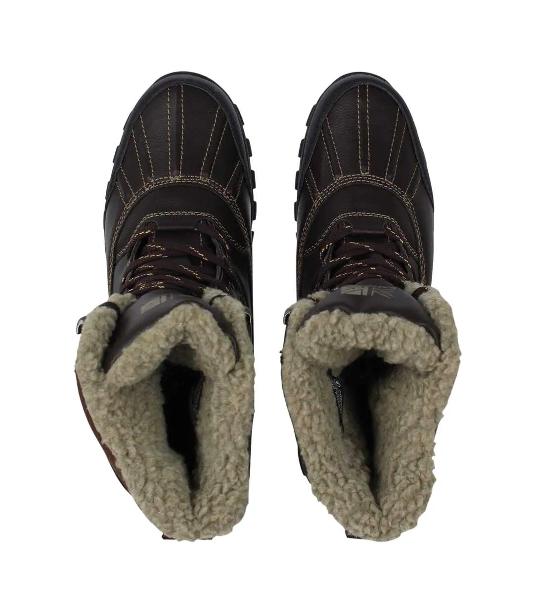 Mens Logo Mid Calf Snow Boots Brown Karrimor-3